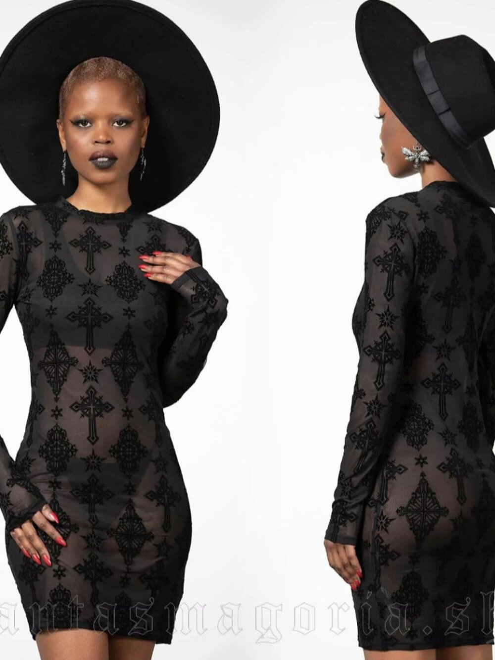 Killstar Alter Mesh Bodycon Dress XL